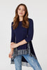 Navy | Border Print Drop Hem Tunic Top