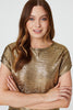 Gold | Metallic Front Relaxed T-Shirt