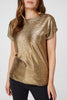 Gold | Metallic Front Relaxed T-Shirt