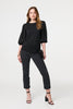 Black | Floral Lace 3/4 Puff Sleeve Blouse
