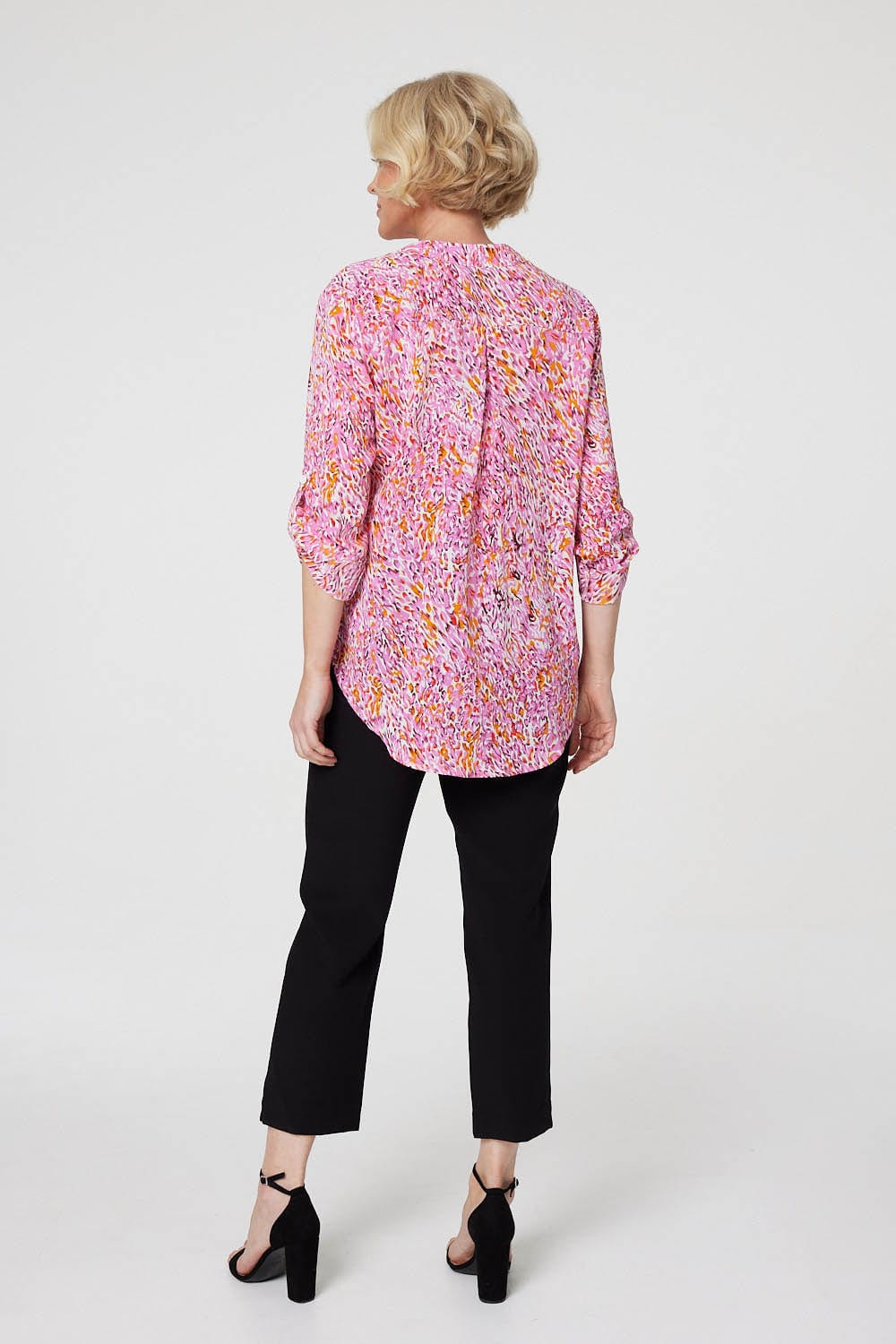 Pink | Printed 3/4 Sleeve Relaxed Blouse
