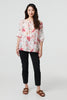 Pink | Floral Lace Trim Bardot Neck Blouse
