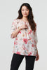 Pink | Floral Lace Trim Bardot Neck Blouse
