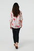 Pink | Floral Lace Trim Bardot Neck Blouse
