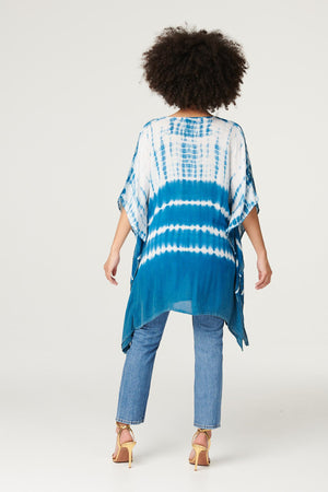 Blue | Tie Dye Relaxed Tunic Blouse