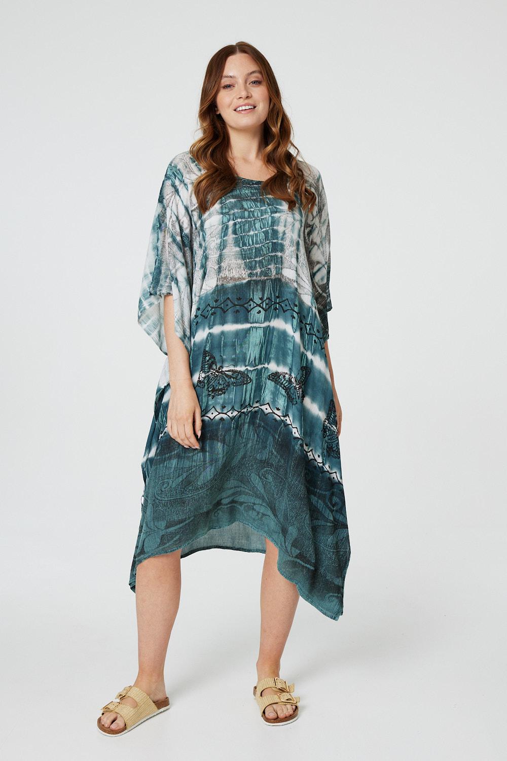Teal | Tie Dye Relaxed Tunic Blouse