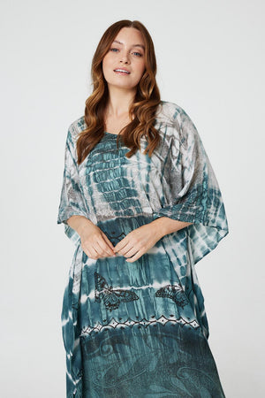 Teal | Tie Dye Relaxed Tunic Blouse