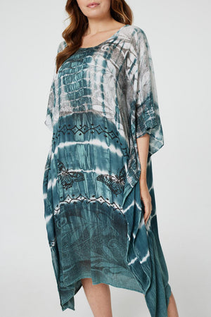 Teal | Tie Dye Relaxed Tunic Blouse