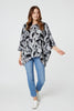 Grey | Brushstroke Print Oversized Top