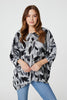 Grey | Brushstroke Print Oversized Top