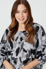 Grey | Brushstroke Print Oversized Top