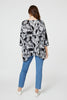 Grey | Brushstroke Print Oversized Top