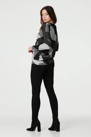 Grey | Abstract Print Relaxed Sweater
