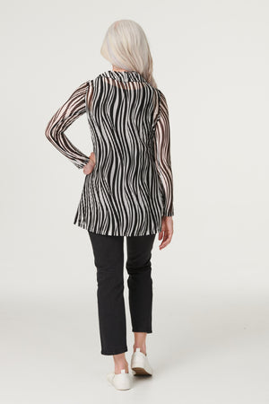 Black And White | Abstract Print Layered Blouse