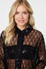 Black | Embellished Long Sleeve Sheer Shirt