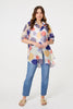 Blue | Abstract Semi Sheer High Low Shirt
