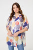Blue | Abstract Semi Sheer High Low Shirt
