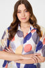 Blue | Abstract Semi Sheer High Low Shirt
