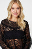 Black | Lace Semi Sheer High Low Top