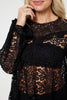 Black | Lace Semi Sheer High Low Top