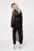 Black | Lace Semi Sheer High Low Top