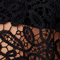 Black | Lace Semi Sheer High Low Top