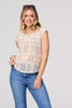 Ivory | Lace Crochet Detail Cap Sleeve Top