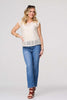 Ivory | Lace Crochet Detail Cap Sleeve Top