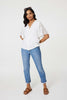 White | Floral Lace Detail Flared Sleeve Blouse