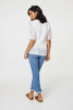 White | Floral Lace Detail Flared Sleeve Blouse