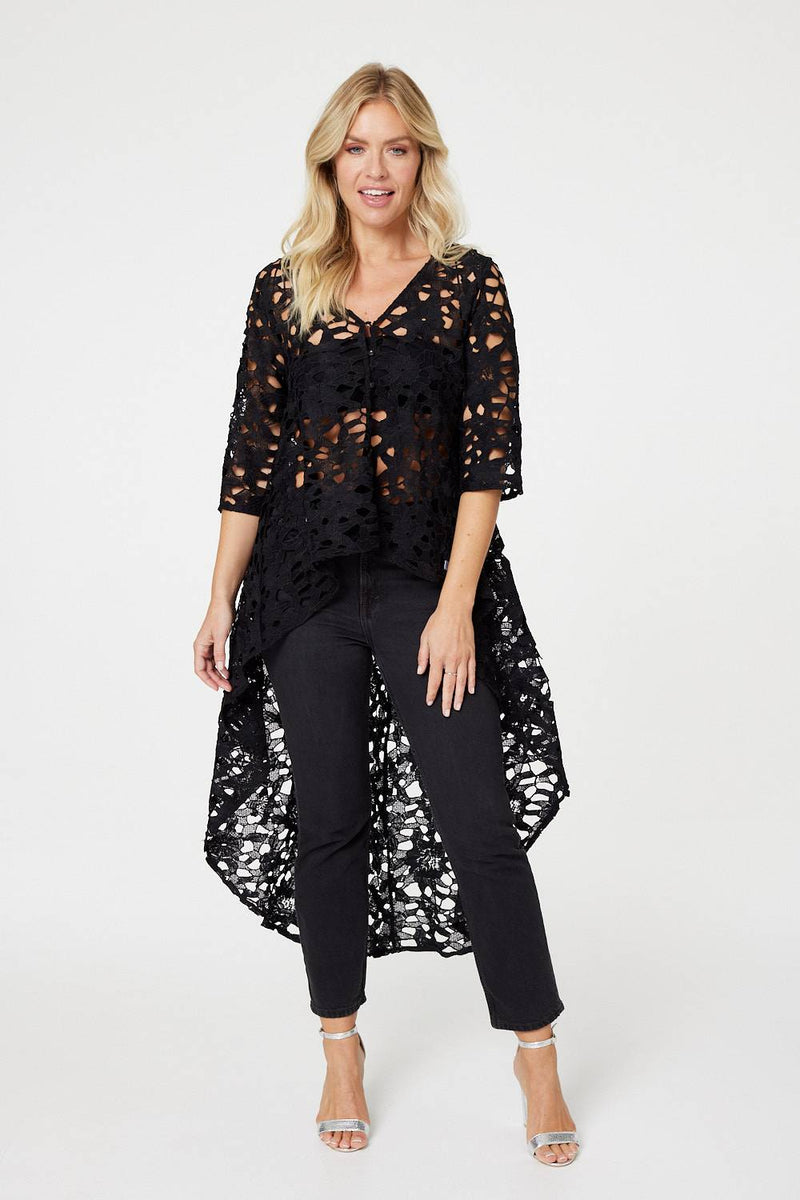 High low lace blouse sale