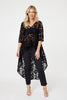 Black | Lace Semi Sheer Drop Hem Top