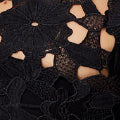 Black | Lace Semi Sheer Drop Hem Top