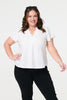 White | Broderie Anglaise Lace Trim Blouse