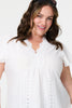 White | Broderie Anglaise Lace Trim Blouse