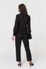 Black | Floral Lace Semi Sheer Textured Blouse
