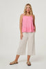 Pink | Frill Hem Sleeveless Wide Strap Top
