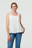 White | Frill Hem Sleeveless Wide Strap Top
