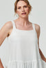 White | Frill Hem Sleeveless Wide Strap Top
