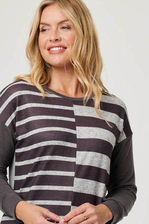 Grey | Geo Print Drop Shoulder Sweatshirt
