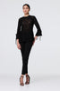 Black | Animal Print Sheer Mesh 3/4 Sleeve Top
