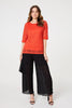 Coral | Floral Lace 3/4 Sleeve Relaxed Blouse
