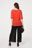 Coral | Floral Lace 3/4 Sleeve Relaxed Blouse
