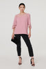 Pink | Lace Detail 3/4 Sleeve Blouse
