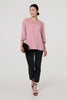 Pink | Lace Detail 3/4 Sleeve Blouse
