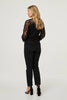 Black | Floral Lace Long Sleeve Blouse Top
