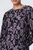 Purple | Floral Print Relaxed Long Sleeve Top
