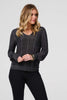 Black | Metallic Stripe Detail Fitted Top
