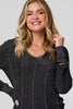 Black | Metallic Stripe Detail Fitted Top
