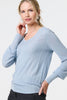 Blue | Metallic Stripe Detail Fitted Top
